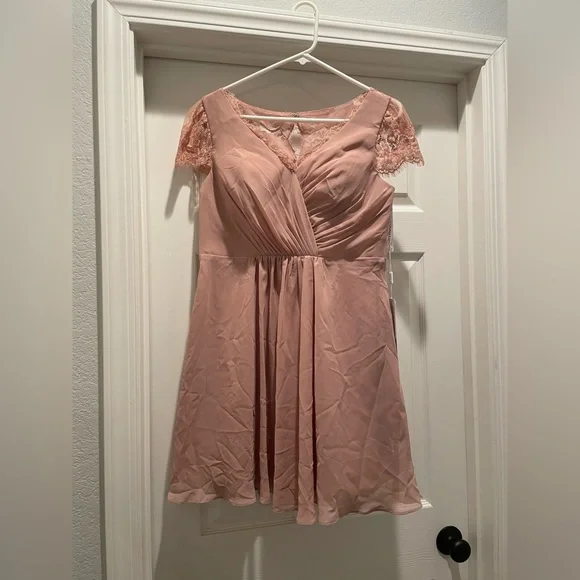 jjshouse dusty rose bridesmaid dresses Janiyah Off-Shoulder Gown main image 1